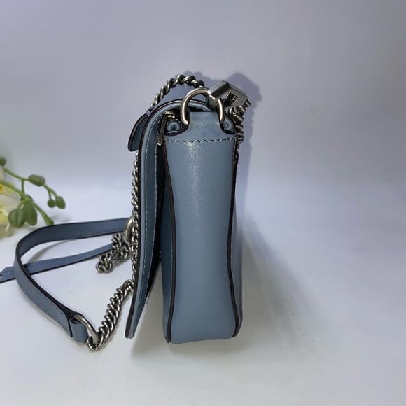 Rebecca Minkoff Leather Shoulder Bag Crossbody Slate Blue Small - Picture 4 of 9